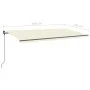 Automatic retractable awning with cream poles 6x3 m by , Awnings - Ref: Foro24-3070197, Price: 612,67 €, Discount: %
