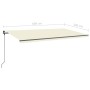 Automatisch einziehbare Markise mit cremefarbenen Stangen 6x3 m von , Markisen - Ref: Foro24-3070197, Preis: 561,71 €, Rabatt: %