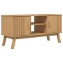 OLDEN TV cabinet solid brown pine wood 114x43x57 cm by , TV Furniture - Ref: Foro24-358600, Price: 116,60 €, Discount: %