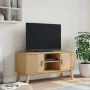 OLDEN TV cabinet solid brown pine wood 114x43x57 cm by , TV Furniture - Ref: Foro24-358600, Price: 116,60 €, Discount: %