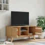 OLDEN TV cabinet solid brown pine wood 114x43x57 cm by , TV Furniture - Ref: Foro24-358600, Price: 116,60 €, Discount: %