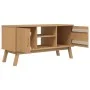 OLDEN TV cabinet solid brown pine wood 114x43x57 cm by , TV Furniture - Ref: Foro24-358600, Price: 116,60 €, Discount: %