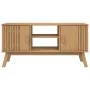OLDEN TV cabinet solid brown pine wood 114x43x57 cm by , TV Furniture - Ref: Foro24-358600, Price: 116,60 €, Discount: %