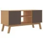 OLDEN TV cabinet solid brown pine wood 114x43x57 cm by , TV Furniture - Ref: Foro24-358600, Price: 116,60 €, Discount: %