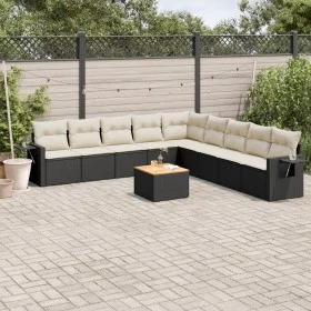Garden sofa set 10 pieces with black synthetic rattan cushions by , Modular outdoor sofas - Ref: Foro24-3224607, Price: 559,9...
