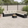 Garden sofa set 10 pieces with black synthetic rattan cushions by , Modular outdoor sofas - Ref: Foro24-3224607, Price: 559,9...