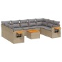 Garden sofa set with beige cushions 10 pieces synthetic rattan by , Garden sets - Ref: Foro24-3227123, Price: 572,09 €, Disco...