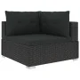 Set muebles de jardín 6 piezas y cojines ratán sintético negro de vidaXL, Conjuntos de jardín - Ref: Foro24-46745, Precio: 47...