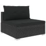 Set muebles de jardín 6 piezas y cojines ratán sintético negro de vidaXL, Conjuntos de jardín - Ref: Foro24-46745, Precio: 47...