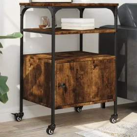 Printer stand 3 levels smoked oak 50x40x76 cm by , Printer supports - Ref: Foro24-842293, Price: 66,86 €, Discount: %
