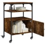 Printer stand 3 levels smoked oak 50x40x76 cm by , Printer supports - Ref: Foro24-842293, Price: 67,80 €, Discount: %