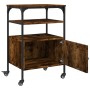 Printer stand 3 levels smoked oak 50x40x76 cm by , Printer supports - Ref: Foro24-842293, Price: 67,80 €, Discount: %