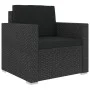 Set muebles de jardín 6 piezas y cojines ratán sintético negro de vidaXL, Conjuntos de jardín - Ref: Foro24-46745, Precio: 47...