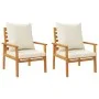 Sillón de jardín con cojines 2 uds madera maciza acacia de , Sillas de jardín - Ref: Foro24-366375, Precio: 173,13 €, Descuen...