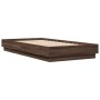 Oak brown engineered wood bed frame 90x190 cm by , Beds and slatted bases - Ref: Foro24-839636, Price: 96,69 €, Discount: %