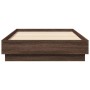 Oak brown engineered wood bed frame 90x190 cm by , Beds and slatted bases - Ref: Foro24-839636, Price: 96,69 €, Discount: %