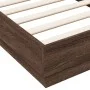 Estructura de cama madera de ingeniería marrón roble 90x190 cm de , Camas y somieres - Ref: Foro24-839636, Precio: 95,34 €, D...