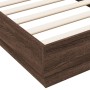 Oak brown engineered wood bed frame 90x190 cm by , Beds and slatted bases - Ref: Foro24-839636, Price: 96,69 €, Discount: %