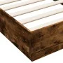 Smoked oak engineered wood bed frame 90x190 cm by , Beds and slatted bases - Ref: Foro24-839634, Price: 82,21 €, Discount: %