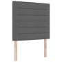 Estructura de cama con cabecera Gris oscuro 100 x 200 cm tela