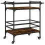 Smoked oak engineered wood kitchen cart 82x40x78.5 cm by , Kitchen and dining carts - Ref: Foro24-842363, Price: 50,34 €, Dis...