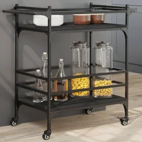 Black Engineered Wood Kitchen Cart 82x40x78.5cm by , Kitchen and dining carts - Ref: Foro24-842361, Price: 51,93 €, Discount: %