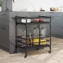 Schwarzer Küchenwagen aus Holzwerkstoff, 82 x 40 x 78,5 cm von , Küchen- und Speisewagen - Ref: Foro24-842361, Preis: 52,41 €...