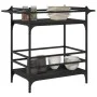 Carrito de cocina de madera de ingeniería negro 82x40x78,5 cm de , Carros de cocina y comedor - Ref: Foro24-842361, Precio: 5...