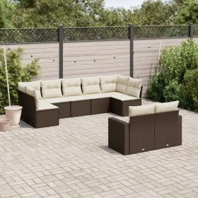 9-piece garden sofa set and brown synthetic rattan cushions by , Modular outdoor sofas - Ref: Foro24-3251760, Price: 615,04 €...