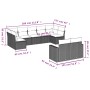 9-teiliges Gartensofa-Set und braune synthetische Rattankissen von , Modulare Sofas für den Außenbereich - Ref: Foro24-325176...