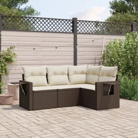 4-piece garden sofa set and brown synthetic rattan cushions by , Garden sets - Ref: Foro24-3252450, Price: 307,68 €, Discount: %