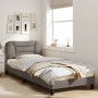 Bettgestell mit Kopfteil aus taupegrauem Stoff 80x200 cm von , Betten und Lattenroste - Ref: Foro24-3207734, Preis: 151,78 €,...