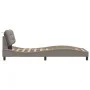 Bed frame with headboard in taupe gray fabric 80x200 cm by , Beds and slatted bases - Ref: Foro24-3207734, Price: 149,28 €, D...
