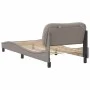 Bed frame with headboard in taupe gray fabric 80x200 cm by , Beds and slatted bases - Ref: Foro24-3207734, Price: 149,28 €, D...