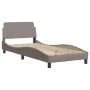 Bed frame with headboard in taupe gray fabric 80x200 cm by , Beds and slatted bases - Ref: Foro24-3207734, Price: 149,28 €, D...