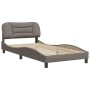 Bed frame with headboard in taupe gray fabric 100x200 cm by , Beds and slatted bases - Ref: Foro24-3207755, Price: 157,24 €, ...