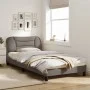 Bed frame with headboard in taupe gray fabric 100x200 cm by , Beds and slatted bases - Ref: Foro24-3207755, Price: 154,31 €, ...