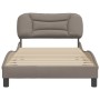 Bed frame with headboard in taupe gray fabric 100x200 cm by , Beds and slatted bases - Ref: Foro24-3207755, Price: 157,24 €, ...