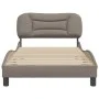 Bed frame with headboard in taupe gray fabric 100x200 cm by , Beds and slatted bases - Ref: Foro24-3207755, Price: 154,31 €, ...