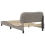 Bed frame with headboard in taupe gray fabric 100x200 cm by , Beds and slatted bases - Ref: Foro24-3207755, Price: 154,31 €, ...