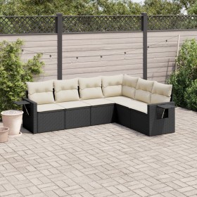 Set de sofás de jardín 6 piezas y cojines ratán sintético negro de , Conjuntos de jardín - Ref: Foro24-3252543, Precio: 383,7...