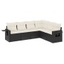 6-piece garden sofa set and black synthetic rattan cushions by , Garden sets - Ref: Foro24-3252543, Price: 383,78 €, Discount: %