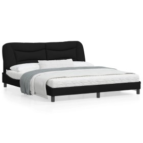 Bettrahmen mit schwarzem Stoffkopfteil 180x200 cm von , Betten und Lattenroste - Ref: Foro24-3207788, Preis: 254,45 €, Rabatt: %