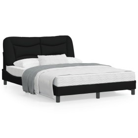 Bed frame with black fabric headboard 140x200 cm by , Beds and slatted bases - Ref: Foro24-3207774, Price: 218,84 €, Discount: %
