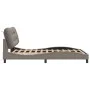 Bed frame with headboard in taupe gray fabric 140x190 cm by , Beds and slatted bases - Ref: Foro24-3207769, Price: 212,46 €, ...