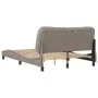Bed frame with headboard in taupe gray fabric 140x190 cm by , Beds and slatted bases - Ref: Foro24-3207769, Price: 212,46 €, ...