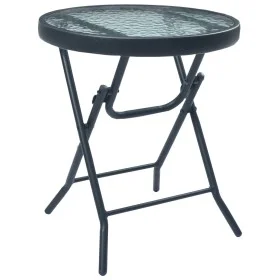 Bistro-Gartentisch aus Stahl und schwarzem Glas, 40 x 46 cm von vidaXL, Gartentische - Ref: Foro24-47926, Preis: 51,20 €, Rab...
