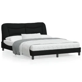 Bed frame with black fabric headboard 160x200 cm by , Beds and slatted bases - Ref: Foro24-3207781, Price: 261,97 €, Discount: %