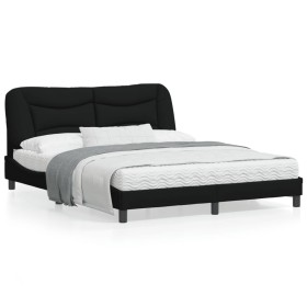 Bettrahmen mit schwarzem Stoffkopfteil 160x200 cm von , Betten und Lattenroste - Ref: Foro24-3207781, Preis: 266,56 €, Rabatt: %