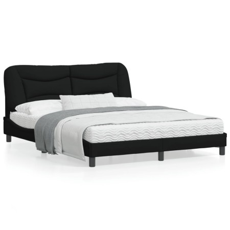 Bed frame with black fabric headboard 160x200 cm by , Beds and slatted bases - Ref: Foro24-3207781, Price: 261,06 €, Discount: %